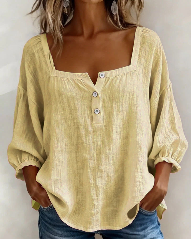 Fabiana | Breezy Cotton-Linen Blouse for Effortless Everyday Elegance