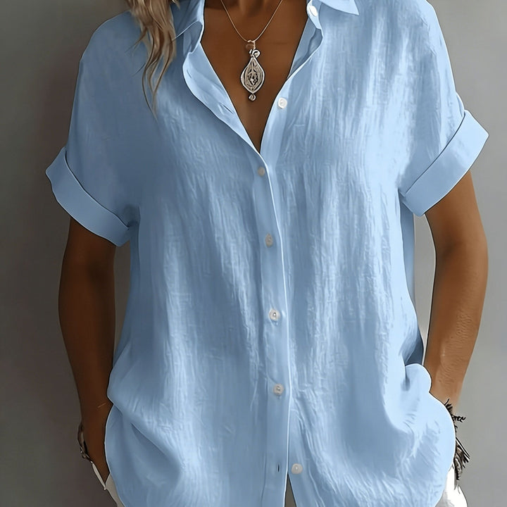 Amelia | Linen Button Blouse for Effortless Everyday Elegance