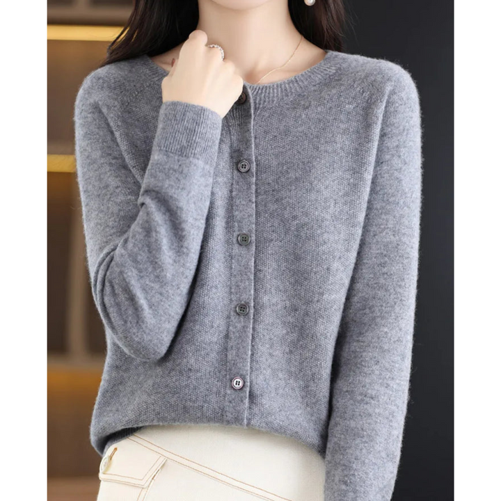 Mercy Cardigan for Women – Elegant Soft Cardigan with Round Neck