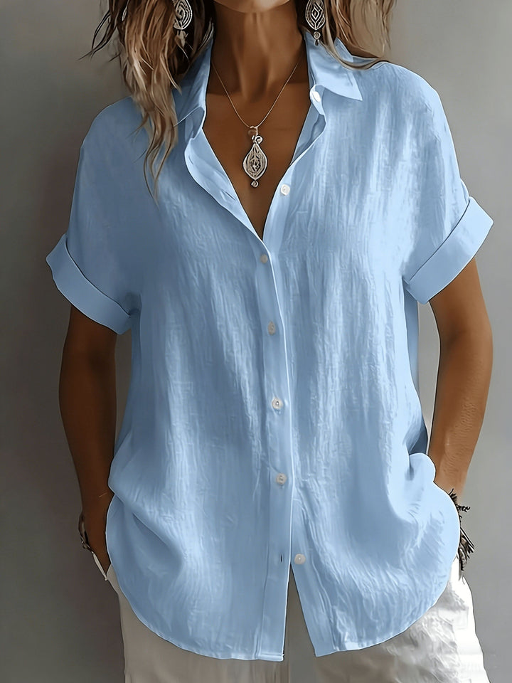 Amelia | Linen Button Blouse for Effortless Everyday Elegance