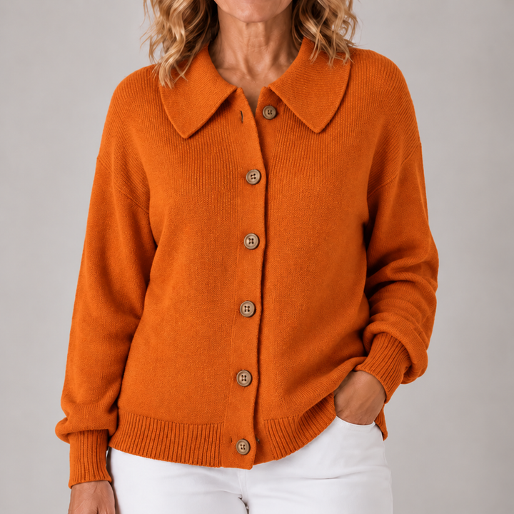 Marcia | Refined Collared Knit Cardigan