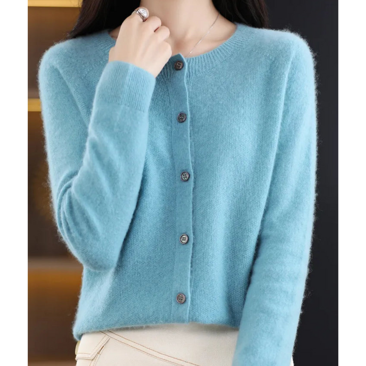 Mercy Cardigan for Women – Elegant Soft Cardigan with Round Neck