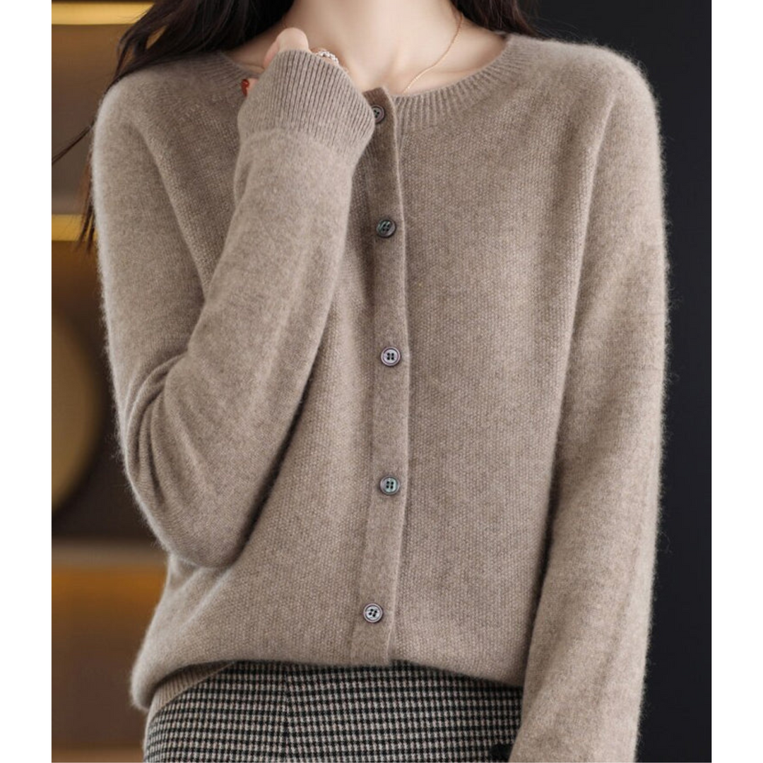 Mercy Cardigan for Women – Elegant Soft Cardigan with Round Neck