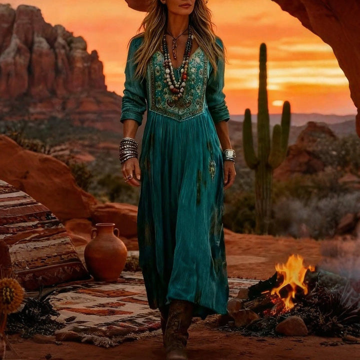 Wilhelmina | Elegant Bohemian Maxi Dress