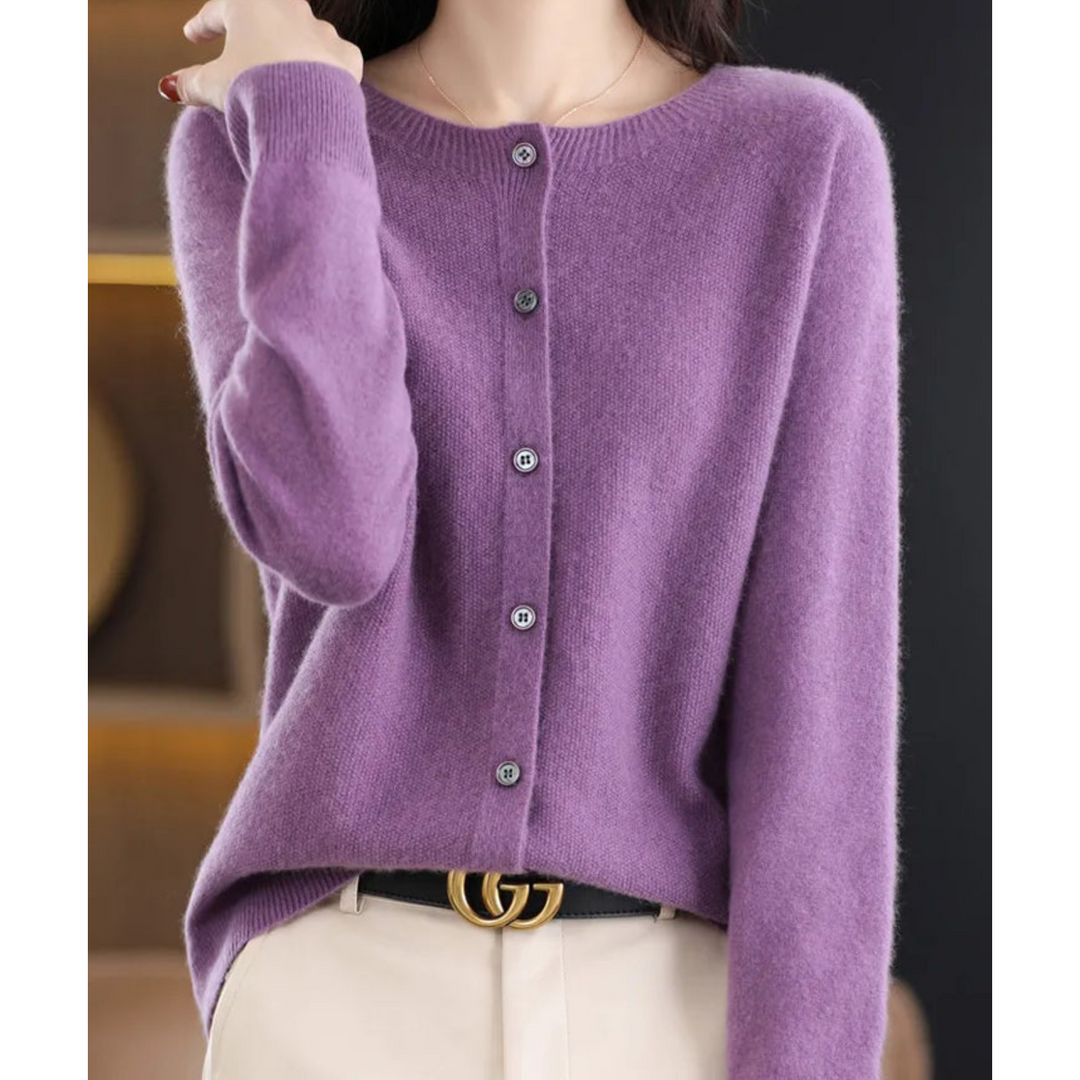 Mercy Cardigan for Women – Elegant Soft Cardigan with Round Neck