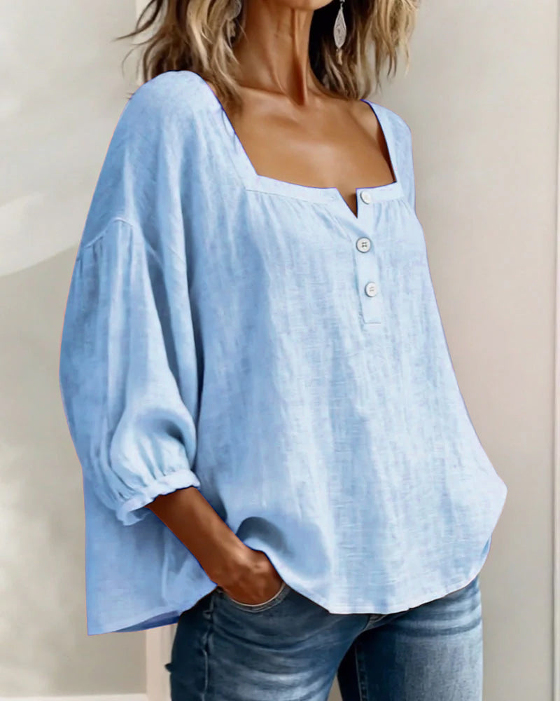 Fabiana | Breezy Cotton-Linen Blouse for Effortless Everyday Elegance
