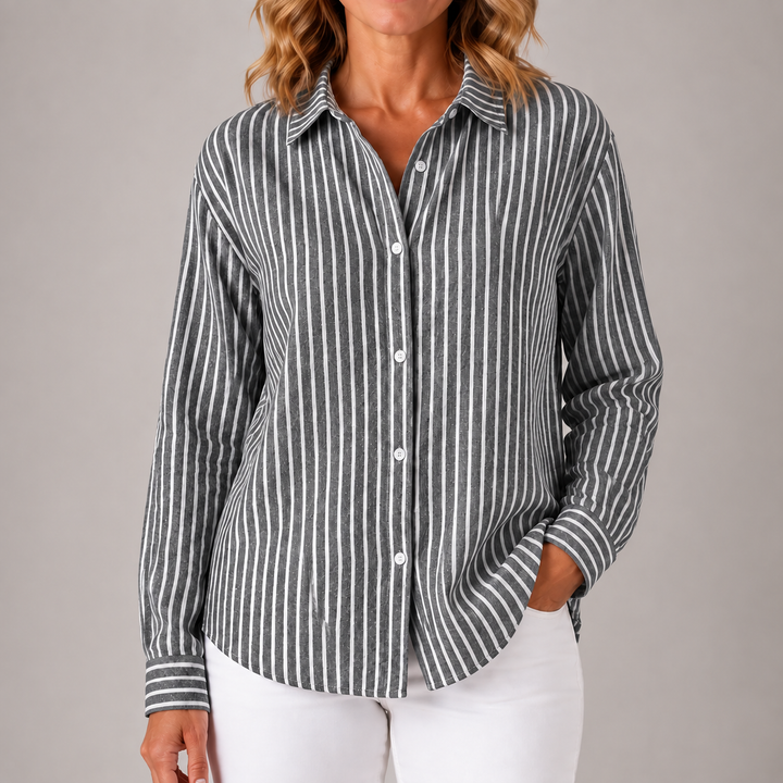 Marjorie | Relaxed Striped Button Shirt