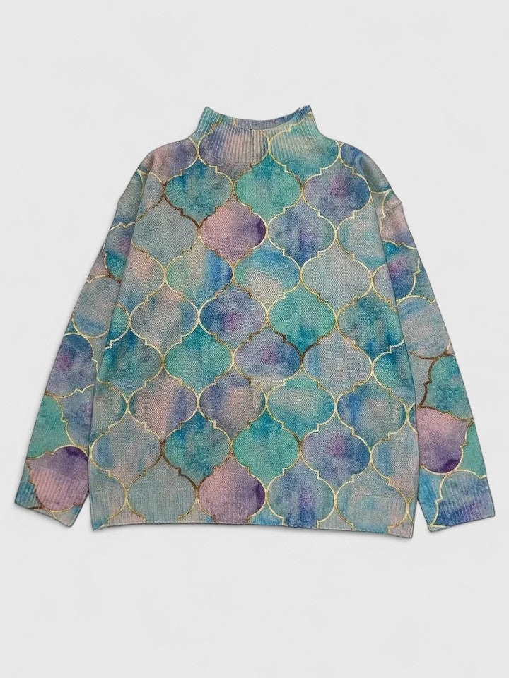 Bridget | Patterned Turtleneck Sweater