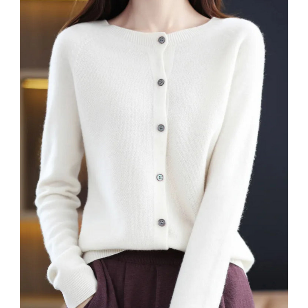Mercy Cardigan for Women – Elegant Soft Cardigan with Round Neck