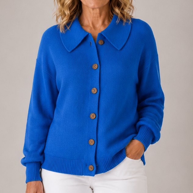 Marcia | Refined Collared Knit Cardigan