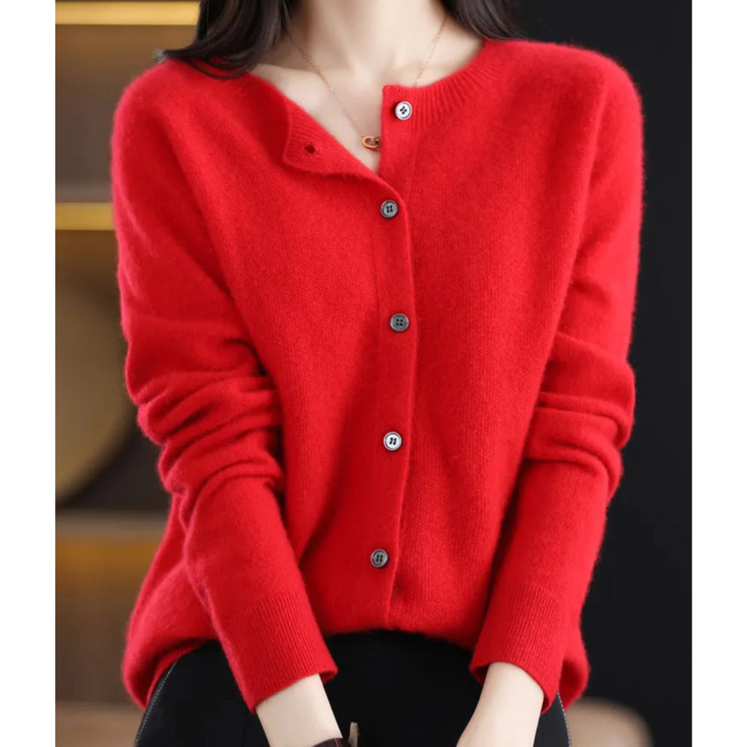 Mercy Cardigan for Women – Elegant Soft Cardigan with Round Neck