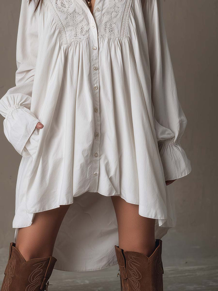 Anastasia | Lace Shirt Mini Dress