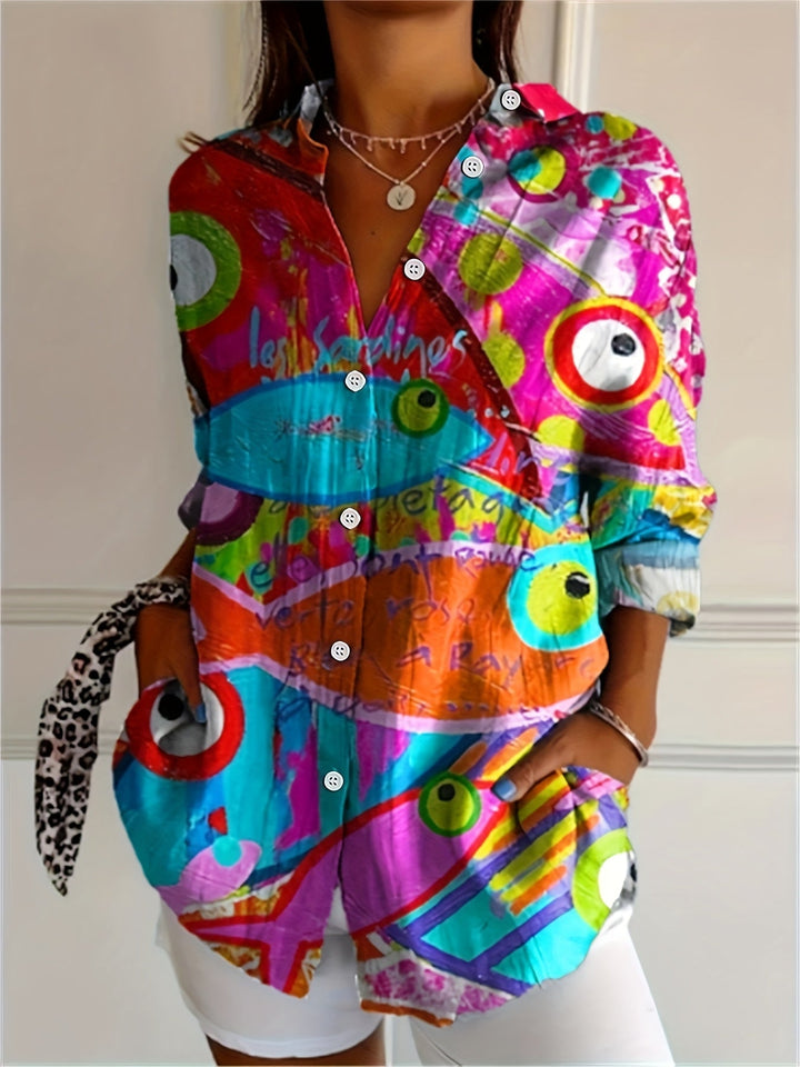 Marina | Colorful Fish Print Blouse