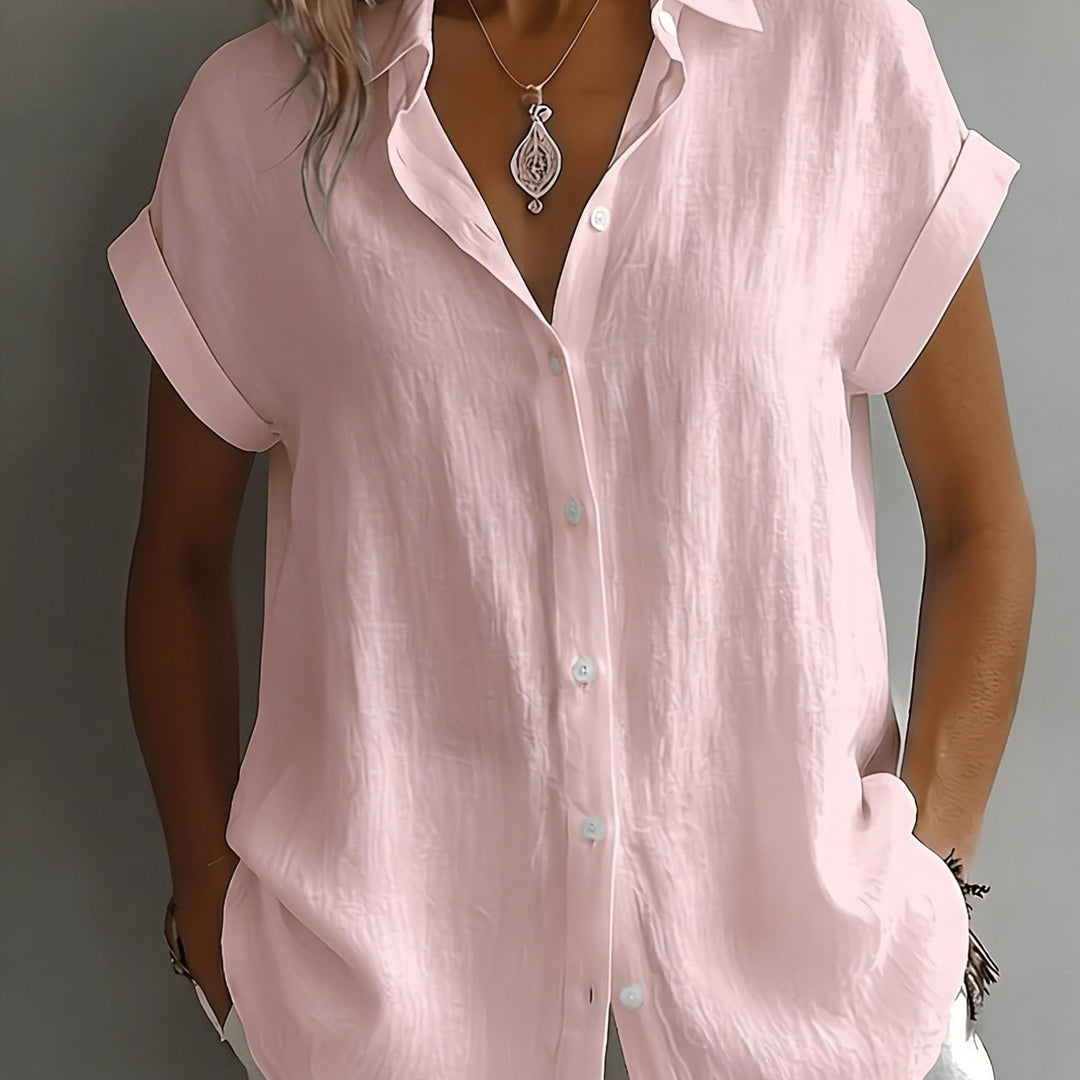 Amelia | Linen Button Blouse for Effortless Everyday Elegance