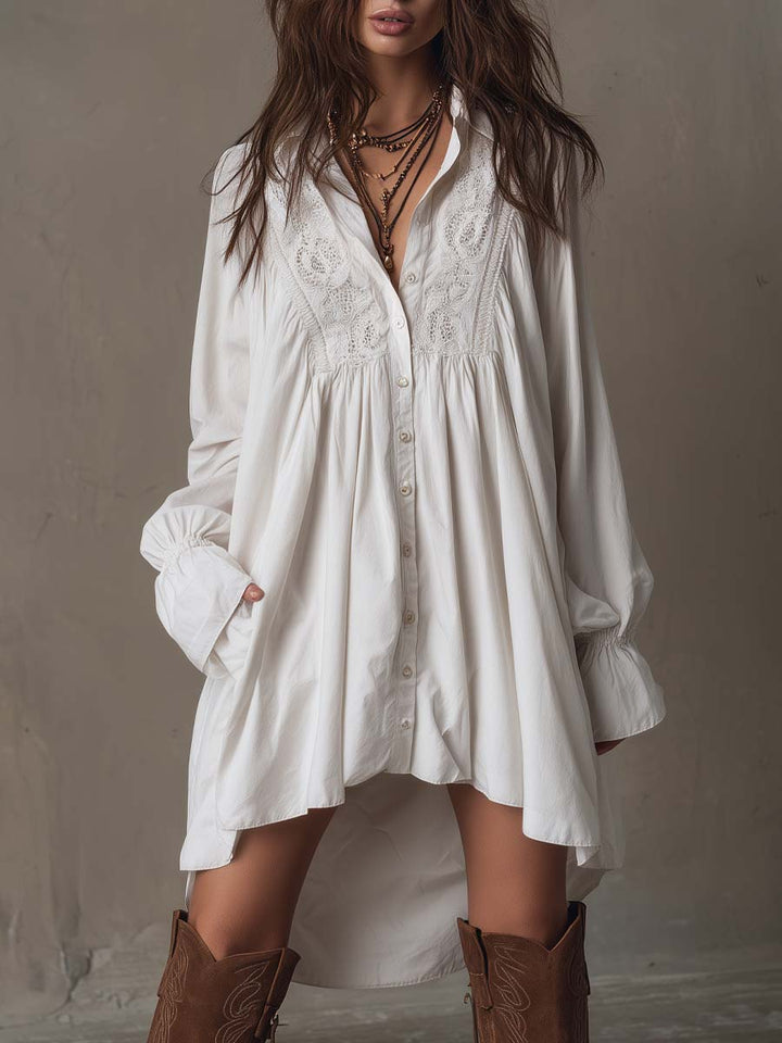 Anastasia | Lace Shirt Mini Dress