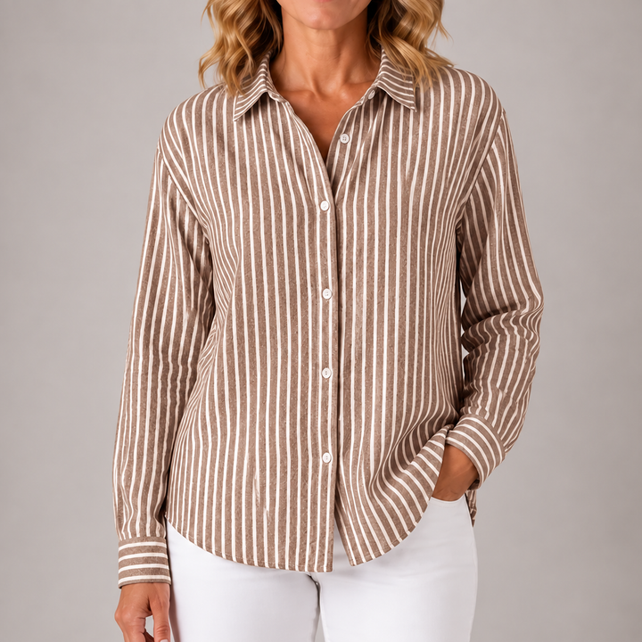 Marjorie | Relaxed Striped Button Shirt