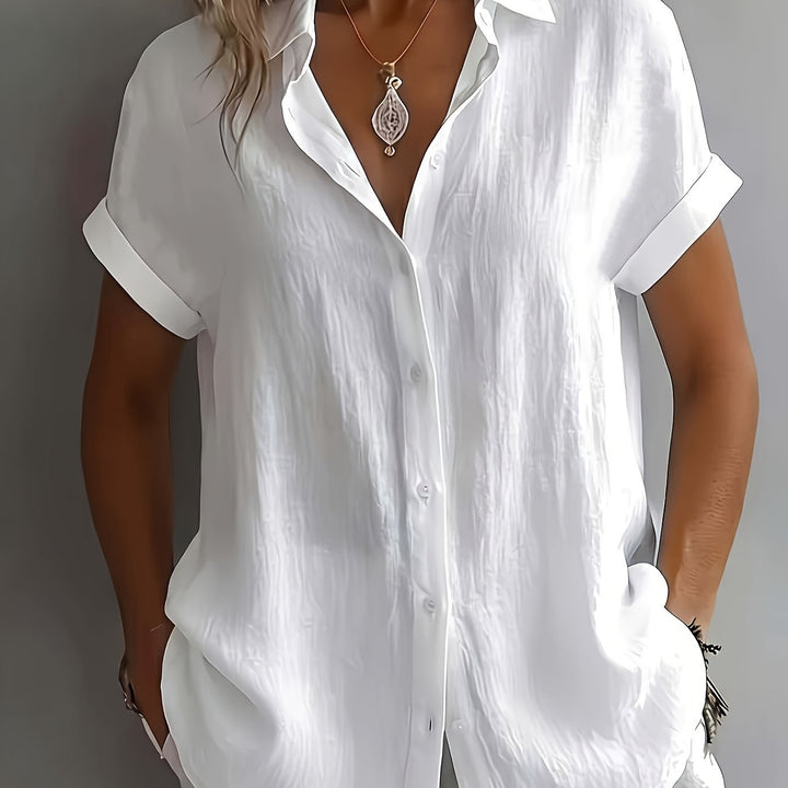 Amelia | Linen Button Blouse for Effortless Everyday Elegance