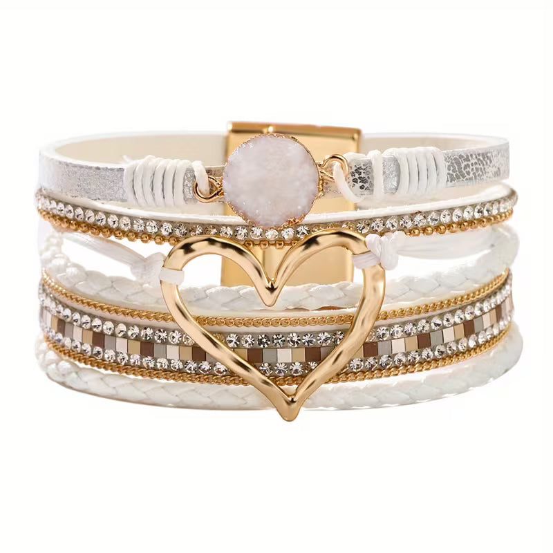 Britt | Bohemian Layered Heart Bracelet