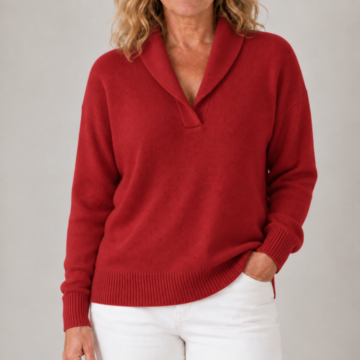 Celestine | Relaxed Shawl-Collar Knit Sweater