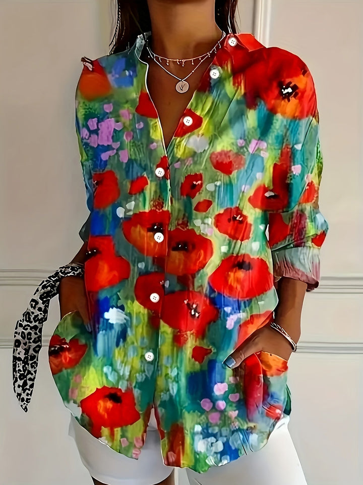 Elara | Artistic Print Blouse