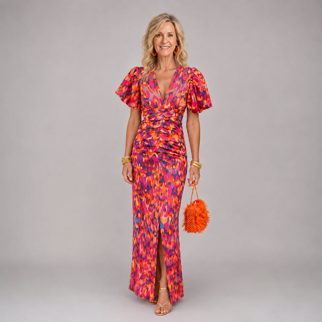 TORA – ELEGANT DRESS WITH PLEATED SLEEVES