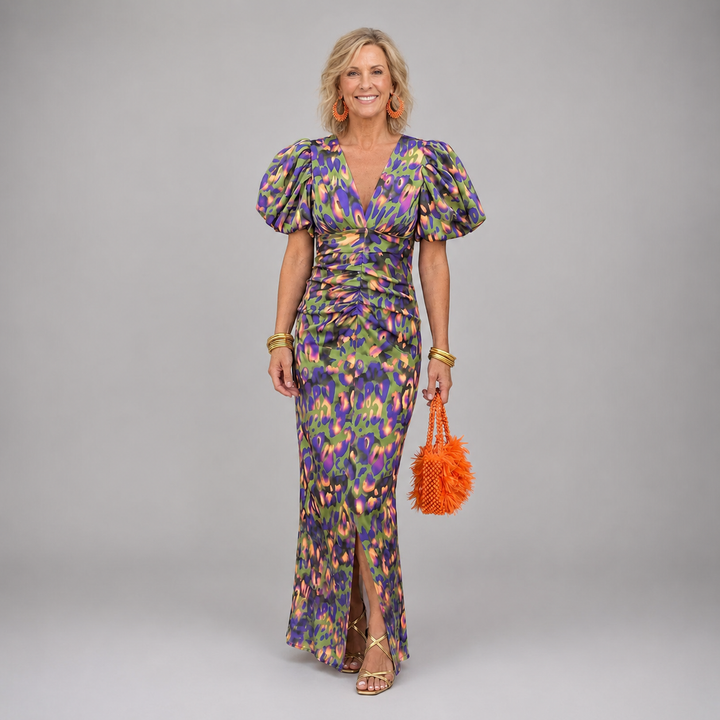 TORA – ELEGANT DRESS WITH PLEATED SLEEVES