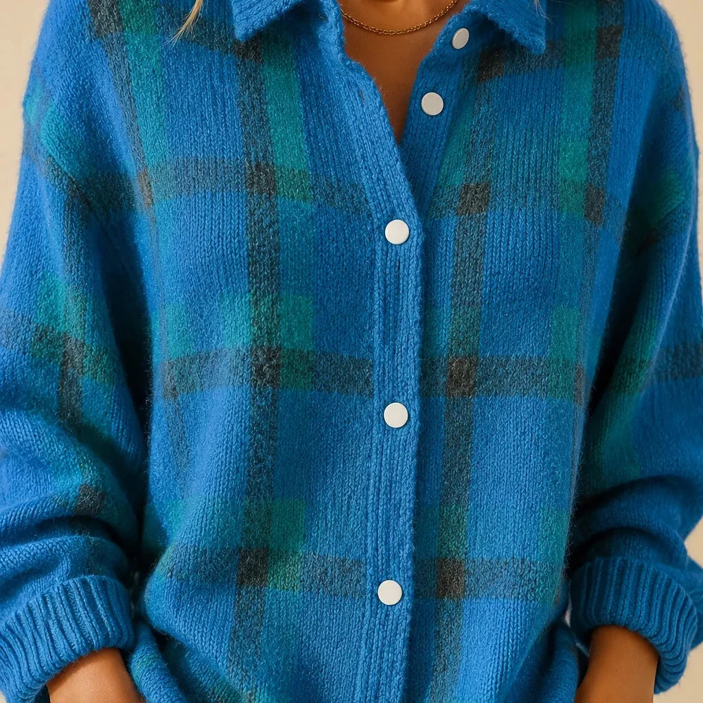 Kendra | Checked Button-Up Cardigan