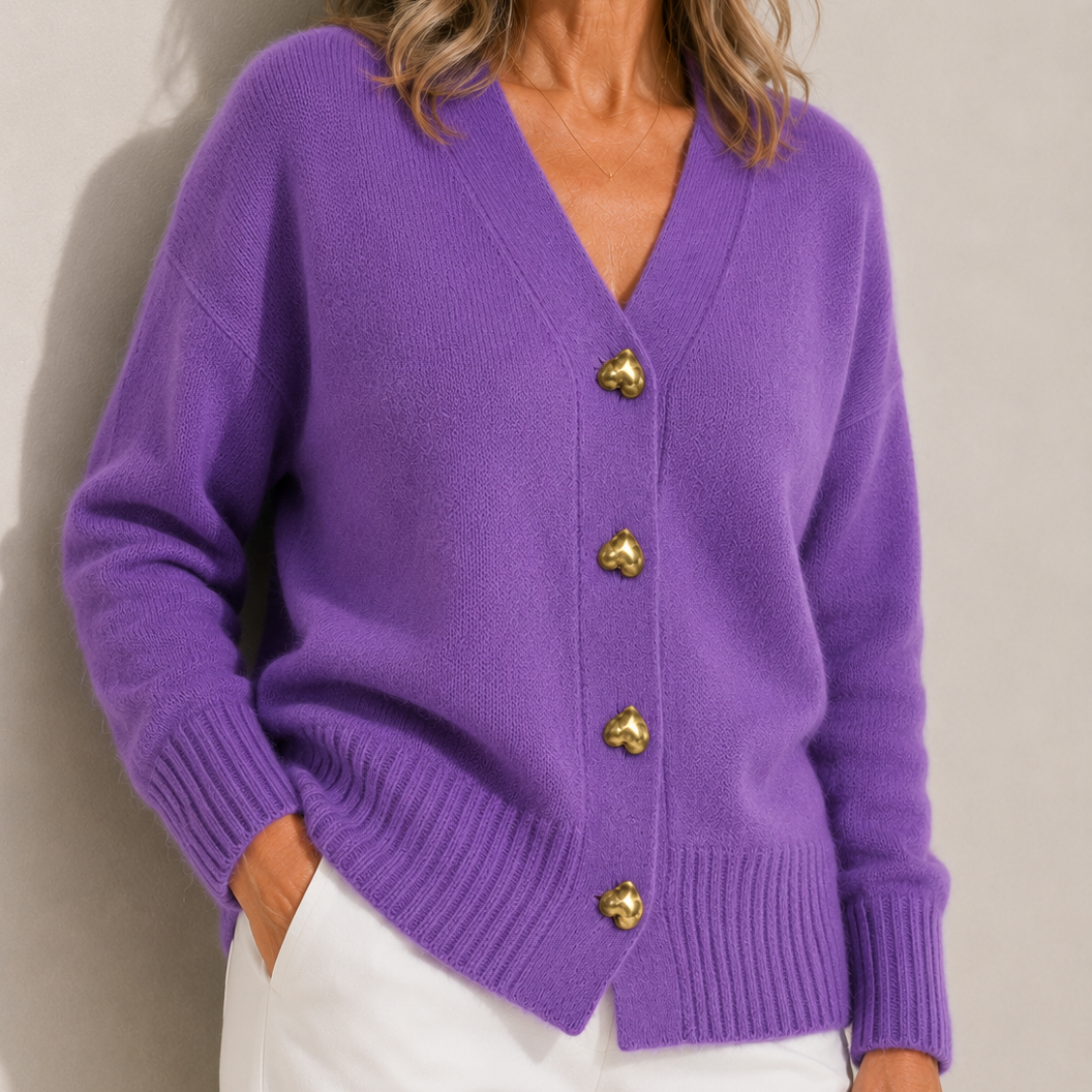 Melanie | Cozy Heart-Button Cardigan