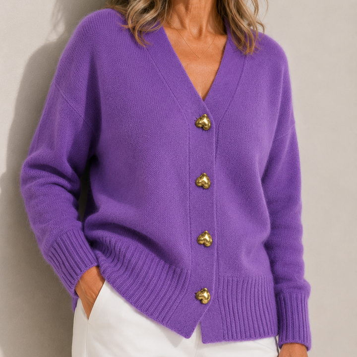 Melanie | Cozy Heart-Button Cardigan