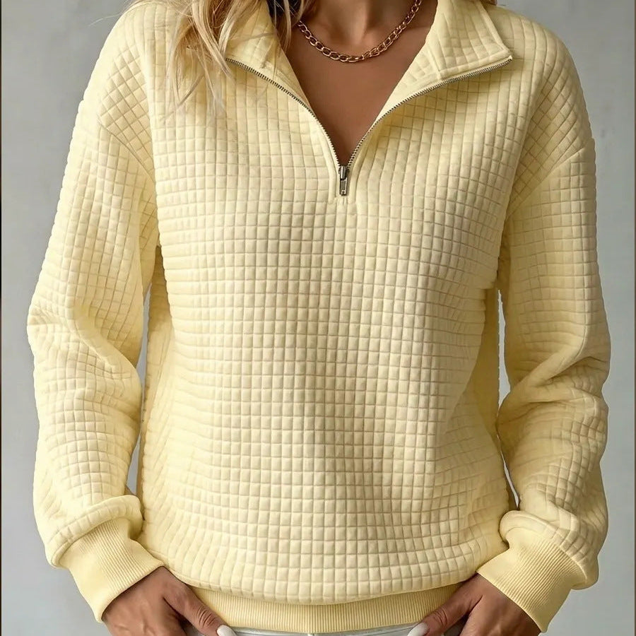 Brooke | Quilted Quarter-Zip Sweater