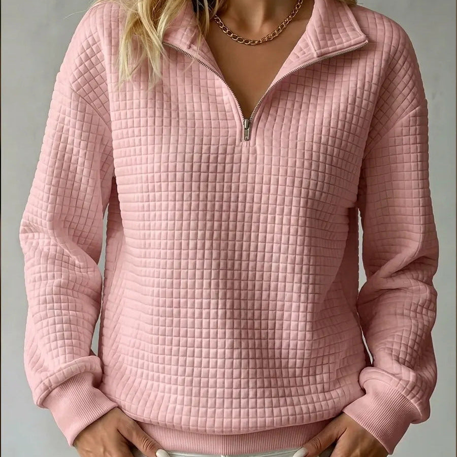 Brooke | Quilted Quarter-Zip Sweater