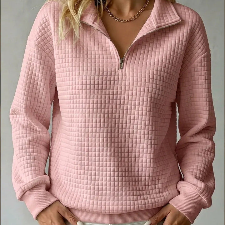 Brooke | Quilted Quarter-Zip Sweater