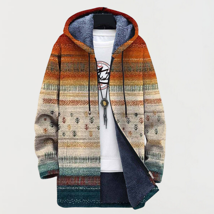 Rowan | Autumn Striped Hooded Coat