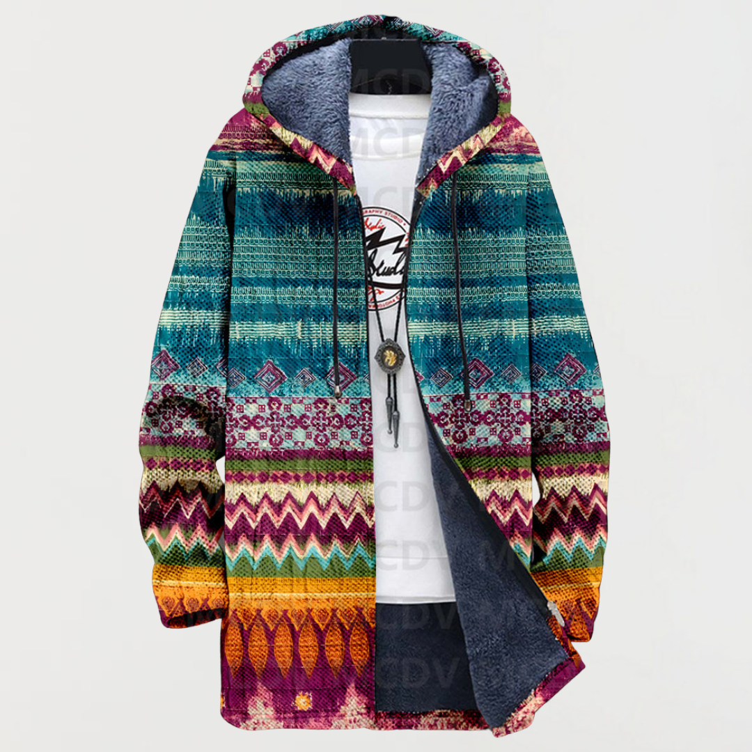 Phoenix | Ethnic-Inspired Print Hooded Jacket