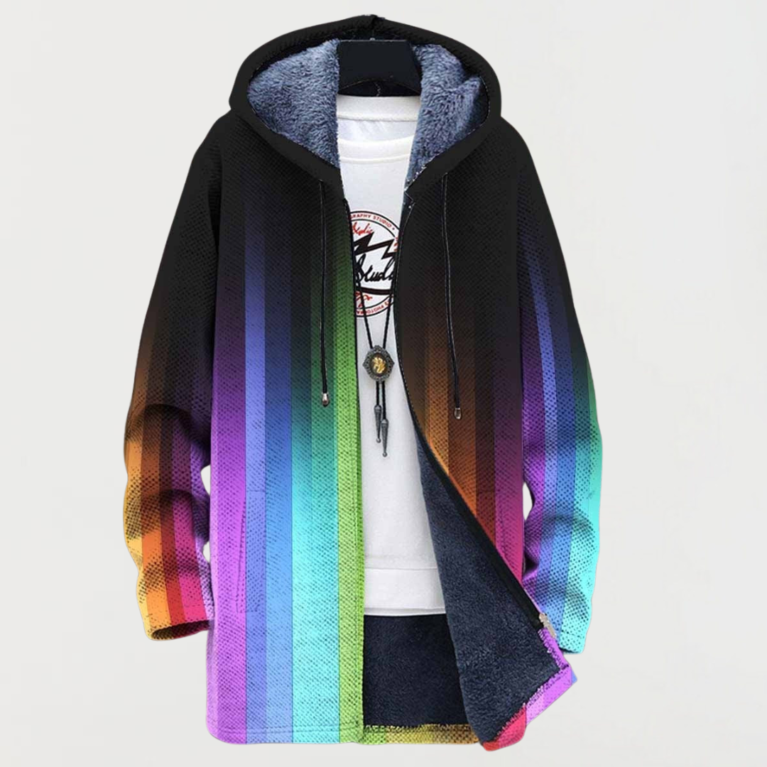 Jordan | Rainbow Stripe Hooded Coat