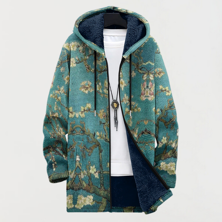 Robin | Artistic Floral Hooded Coat