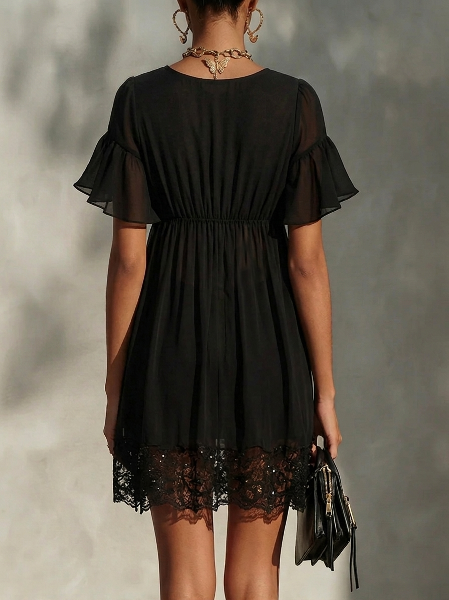 Sanya | Zip-Front Lace Mini Dress