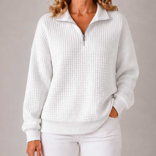 Brooke | Quilted Quarter-Zip Sweater