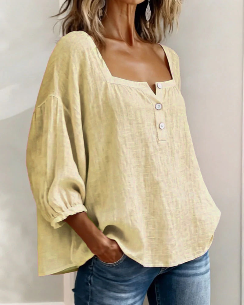 Fabiana | Breezy Cotton-Linen Blouse for Effortless Everyday Elegance