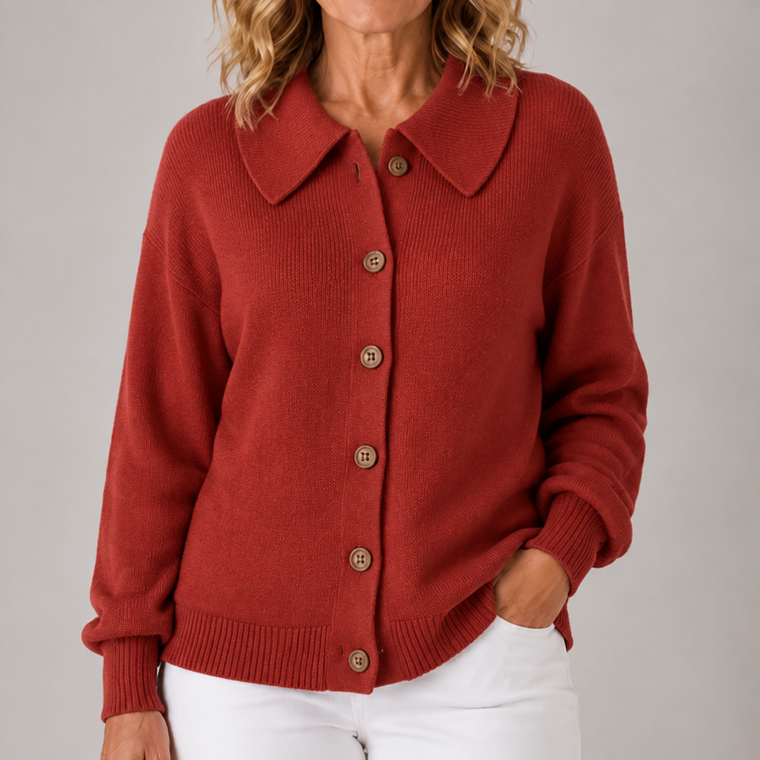 Marcia | Refined Collared Knit Cardigan