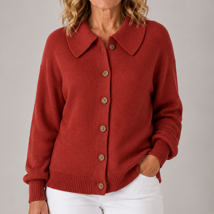 Marcia | Refined Collared Knit Cardigan
