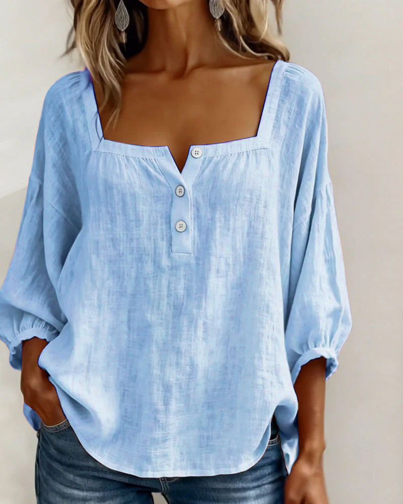 Fabiana | Breezy Cotton-Linen Blouse for Effortless Everyday Elegance