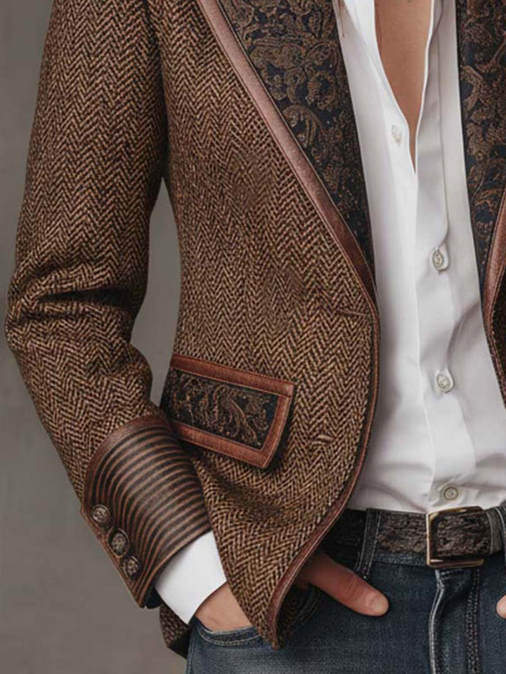 Doris | Herringbone Paisley Lapel Blazer
