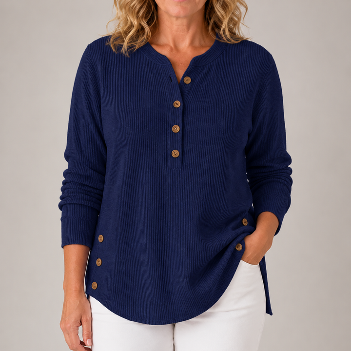 Lydia | Ribbed Button-Detail Tunic