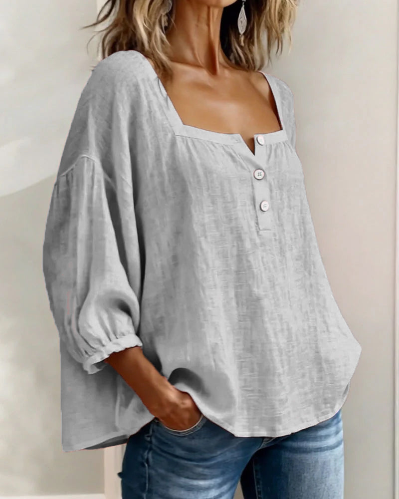Fabiana | Breezy Cotton-Linen Blouse for Effortless Everyday Elegance
