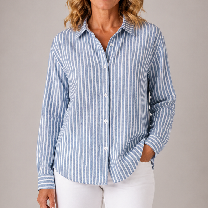 Marjorie | Relaxed Striped Button Shirt