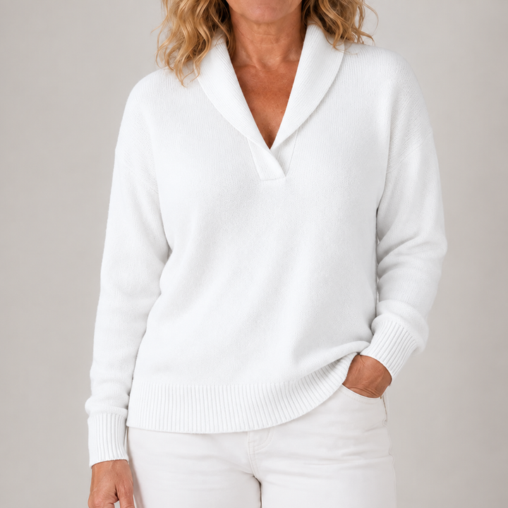 Celestine | Relaxed Shawl-Collar Knit Sweater