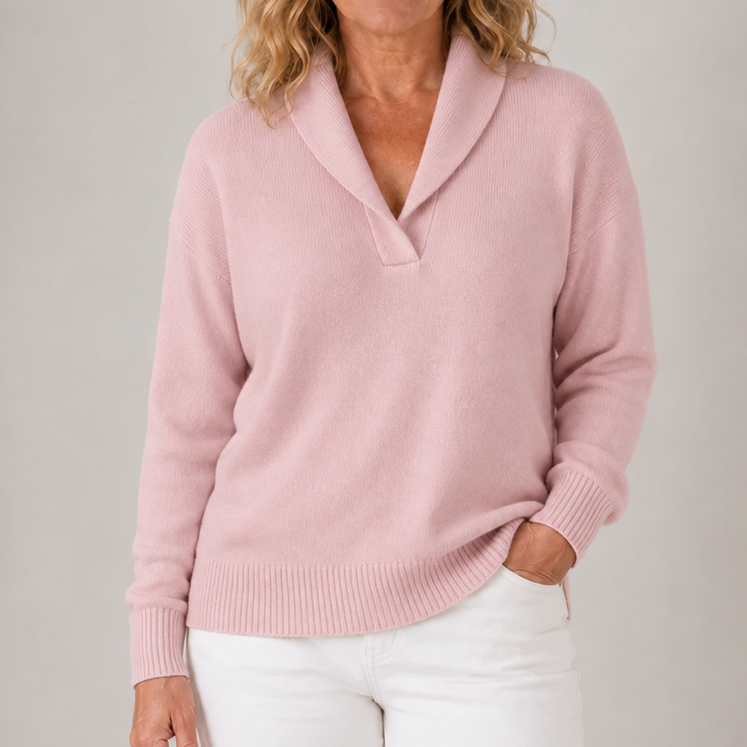 Celestine | Relaxed Shawl-Collar Knit Sweater