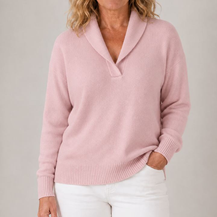 Celestine | Relaxed Shawl-Collar Knit Sweater