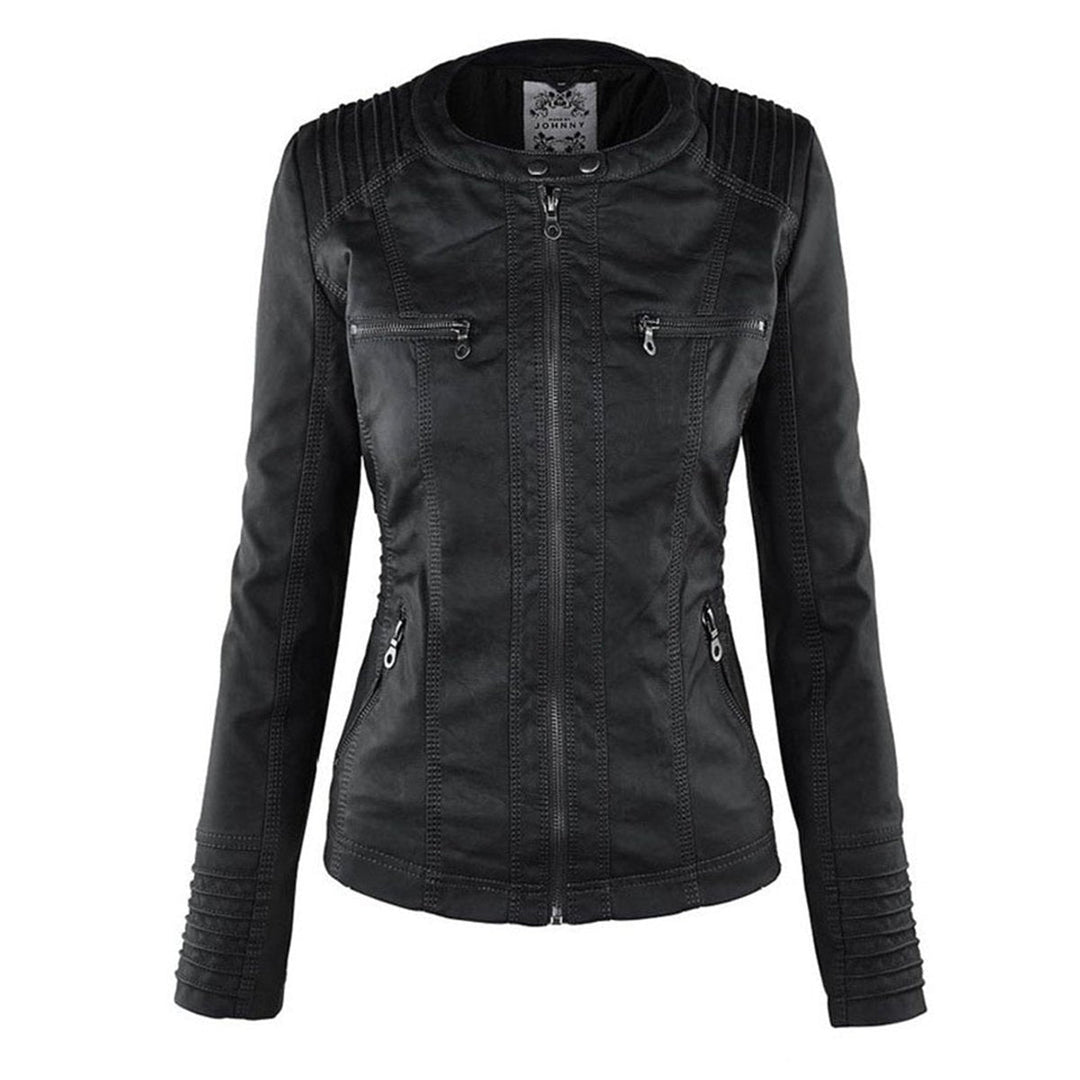 Lucinda | Hooded Moto Jacket with Removable Hood